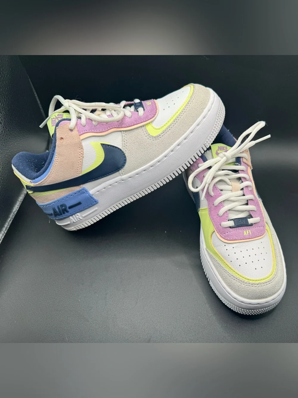 Nike Air Force 1 Shadow Spruce Aura Barely Volt Multi Color sneakers women’s 7.5